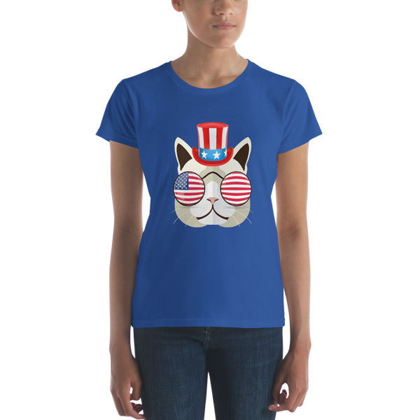 Funky Cat With Hat & Sunnies Women's Tee