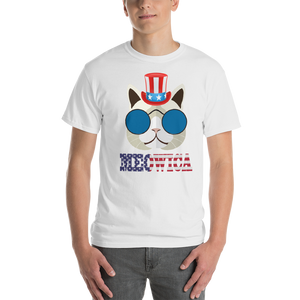 Funky Cat With Hat USA Men's Tee