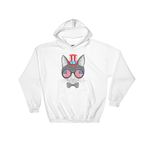Gray Cat With Hat & Double Sunnies Hoodie