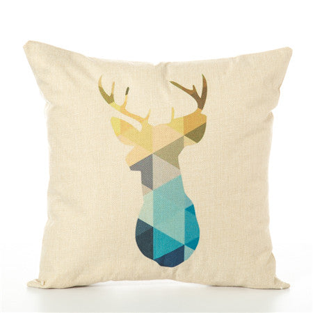 Colourful Geometric Animal Pillow Cases
