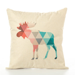 Colourful Geometric Animal Pillow Cases